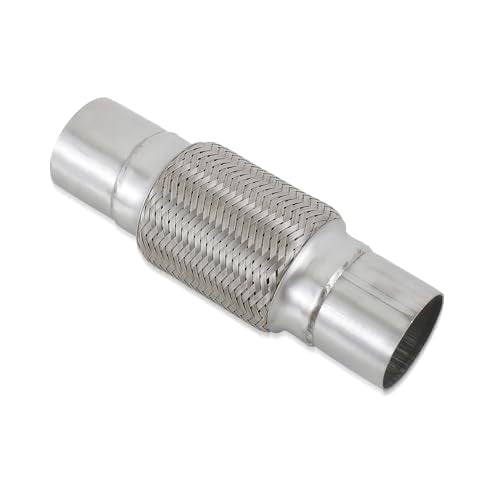 2.5''X6''universal stainless steel Exhaust Flex Pipe with Ends 10" Inch Long Heavy Dutydouble braided bendable exhaust Flex Pipe - size: 2.5''X6''X10''