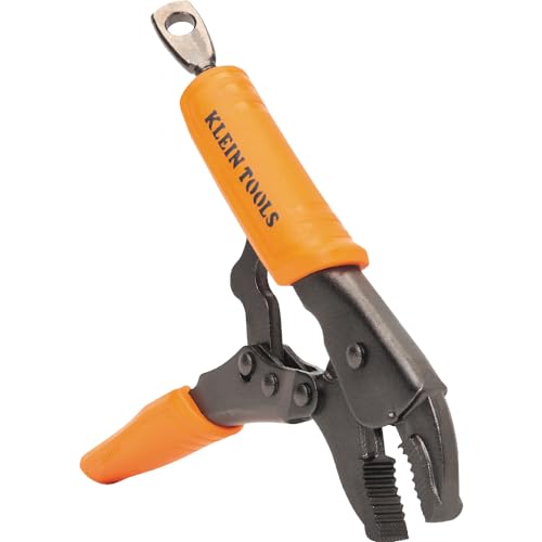 Klein Tools 38601 Curved Jaw Locking Pliers with Quick Release Handles, Intuitive Thumb Knob, High Torque, Mole Grips for Clamping and Gripping, 7-Inch - size: 7-Inch