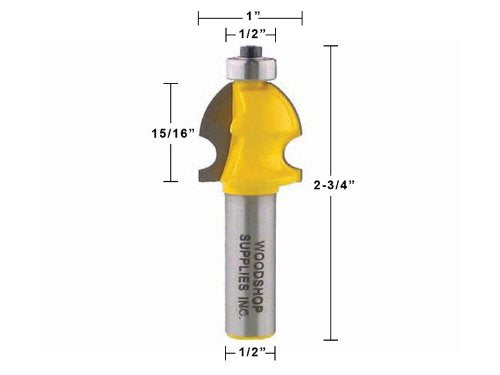 YONICO Architectural Molding Router Bits 15/16-Inch 1/2-Inch Shank 16136 - style: 16136 - 15/16" CL - 1/4" CD - 1/2" Shank