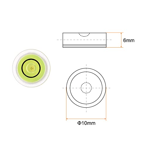 HARFINGTON 3pcs Round Bubble Level 10x6mm Mini Circular Bullseye Spirit Levels for Leveling Camera Tripod Telescope Workshop Turntable Pictures Frame, Lime - color: Lime (Black Circle), size: 10x6mm