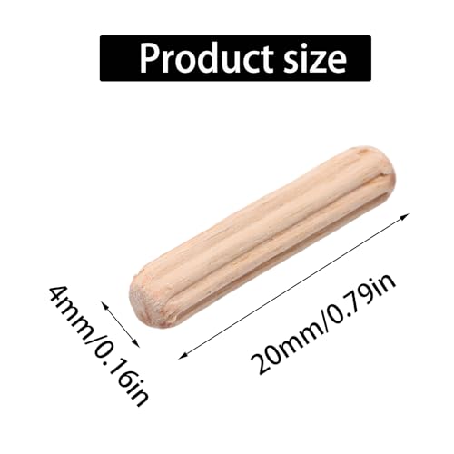 48Pcs 4mm x 20mm / 5/32 Inch x 0.79 Inch Wooden Dowel Pin - size: 4 x 20mm