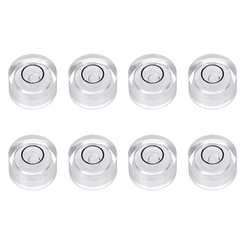 HARFINGTON 8pcs Circular Bubble Spirit Level 12x7mm Mini Round Bubble Spirit Level Little Measuring Layout Tools for TV Industrial Carpentry Picture Frame, White/Black - color: White/Black, size: 12x7mm