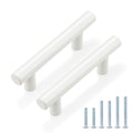 Probrico 5 Pack| White Cabinet Pulls 2-1/2 Inch T Bar Euro Style Handles Kitchen Cupboard Stainless Steel Modern Cabinet Hardware - color: White, size: hole center 2-1/2"