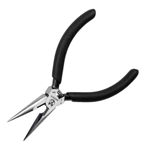 Needle Nose Pliers, 5" Mini Long Nose Pliers with Cutter, Spring Loaded Smooth Jaw Rust-Proof Cr-V Precision Small Needle Nose Pliers for Jewelry Making, Wire Bending, Crafts, Electronic Repair - size: 5''- Smooth Jaw 1 pack