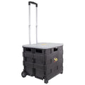 dbest Products Quik Cart Standard Collapsible Rolling Crate - Gray Lid - color: Gray, style: Standard