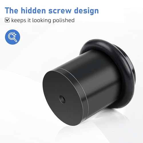 4 Pack Door Stops, Floor Door Stoppers Cylindrical 1.5 Inch Black
