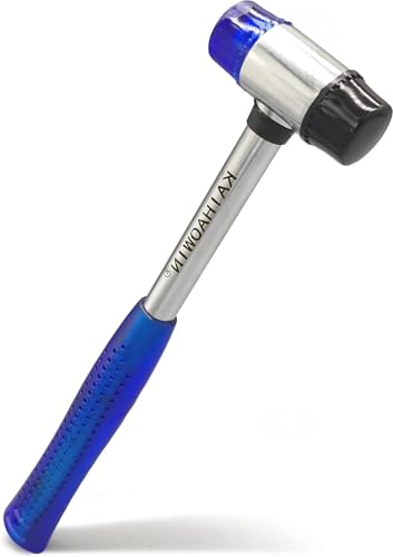 KAIHAOWIN Small Rubber Mallet-25mm Double Faced Rubber Hammer with Soft/Hard Plastic Nylon Head Non Marring Hammer for Jewelry Leather Work Craft Flooring Project Upholstery Camping Woodworking - size: 25mm Soft/Hard Hammer