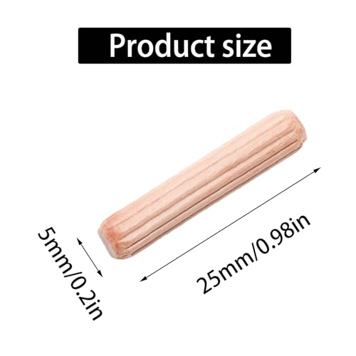 48Pcs 5mm x 25mm / 1/5 Inch x 1 Inch Wooden Dowel Pin - size: 5 x 25mm