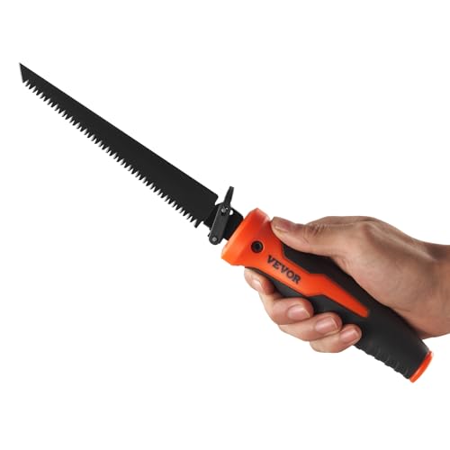 VEVOR Keyhole Saw, 6 in, Soft Grip Handle, 8-in-1 Multi-Blades Drywall, Triple Ground Teeth, for Cutting Drywall Wood Metel Plastic Plywood Wallboard Thin Sheet - size: 6 inch