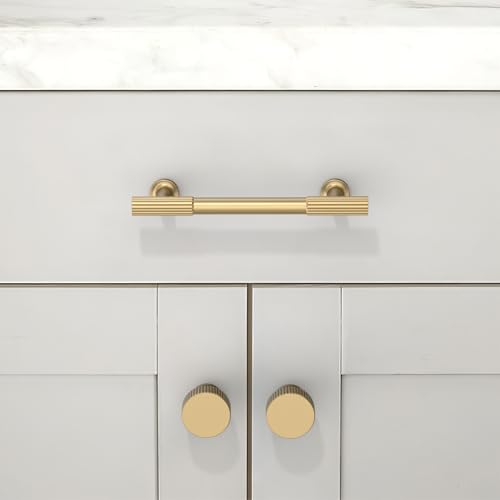 10 Pack Champagne Bronze Cabinet Pulls 4 Inch(102mm) Kitchen Cabinet Handles Solid Zinc Alloy Cabinet Hardware Drawer Pulls - color: Champagne Bronze, size: 4" Hole Center