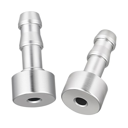 EVIL ENERGY 1/4" Weld On Hose Barb Tail Nipple On Bung Fitting Adapter Natural Aluminum 2PCS - size: 1/4 barb