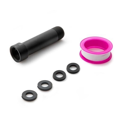 OFFO Shower Head Extension Arm 3 in, Shower Arm Extension Shower Head Extender Made of 304 Stainless Steel Shower Pipe Extension, Matte Black - color: Matte Black, style: 3 in