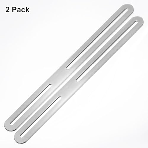 M METERXITY 2-Pack Flat Mending Plate Support 11.02x0.94in, Silver - color: Silver, size: 280 x 24mm