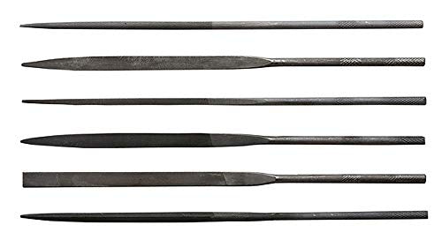 Excel Blades 6-Piece Mini File Set – High Carbon Steel Files for Woodworking, Jewelry, Cosplay, Metal & Hobby Use – Includes Flat, Half-Round, Round, Square, Knife & Equaling Files - style: File Set