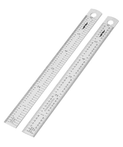 Mr. Pen- Machinist Ruler, 6 Inch, 2 Pack, Stainless Steel Imperial - style: 6 inch, 2 Pack 1/10-1/100 Graduation
