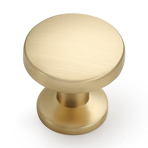 Asidrama 10 Pack Brushed Brass Kitchen Cabinet Knobs Dresser Knobs Drawer Knobs Cabinet Hardware Zinc Knobs for Dresser Drawers - color: Brushed Brass, style: 10 Pack