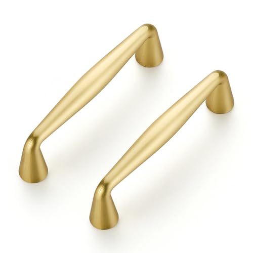 Ravinte Brushed Gold Cabinet Handles Solid Handles,3 Inch,10 Pack - color: Brushed Gold, size: 3 Inches Hole Center