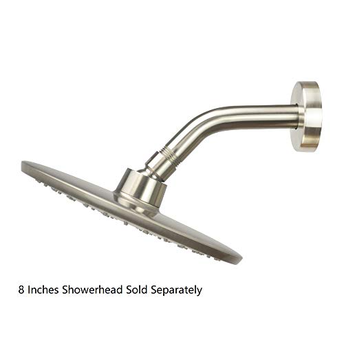 Purelux Shower Arm 6 Inch Universal Replacement Water Outlet PJ0602 Made of Stainless Steel, Brushed Nickel, Shower Arm and Flange Included - color: Brushed Nickel, size: 6 Inches