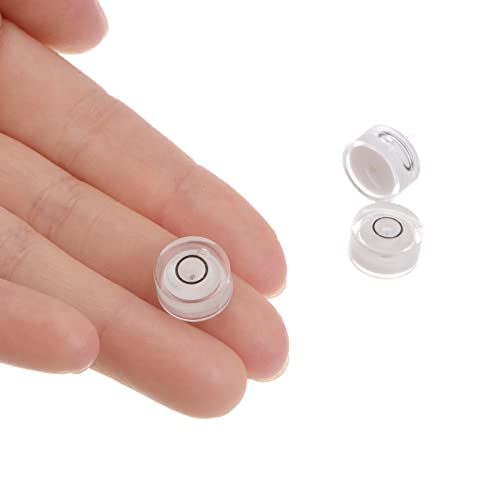 HARFINGTON 3pcs Round Bubble Level 12x6mm Mini Circular Bullseye Spirit Levels for Leveling Camera Tripod Telescope Workshop Turntable Pictures Frame, White - color: White (Black Circle), size: 12x6mm
