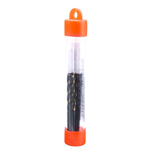 MAXTOOL No 2 10PCs Identical Jobber Length Drill Bits 0.221" HSS M2 Twist Drills Wire Gauge Gage Numbered Straight Shank; JBN02H10R02E10