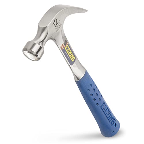 ESTWING Curved Claw Hammer, 12 oz Smooth Face, Shock Reduction Grip, E3-12C - size: 12 oz (Ounces)