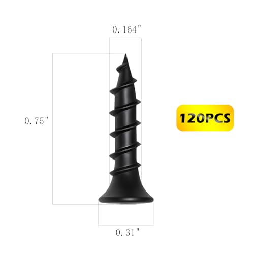 #8 x 3/4 Inch Drywall Screws Phillips Flat Head Black Oxide Screws 120 PCS, Wood Screws for Furniture Cabinet DIY - size: #8×3/4