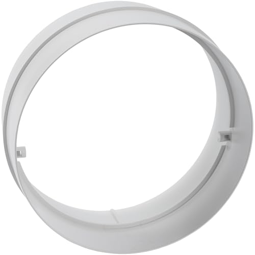 2pack 6" Inch Round Ventilation Connector, Extender - Plastic Ventilation Pipe adapter Coupling and Extension - Male Fit Duct Connector - Dust Hose or Exhaust Pipe Connection, White - size: Ø 6" Inch - 2Pack
