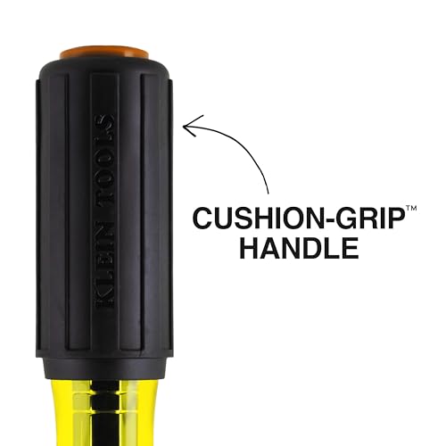 Klein Tools 654716 Heavy-Duty Hollow Shaft Nut Driver, Color-Coded 7/16-Inch Hex, Pass Through Design, 6-Point Socket, and Cushion-Grip Handle - size: 7/16-Inch