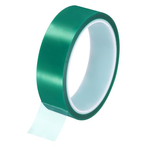 uxcell Green Heat Tape, 1 Roll 25mmx33m 108ft High Temperature Heat Resistant Tape for Sublimation,Heat Vinyl Press,Heat Transfer, Circuit Board, No Residue - color: Green, size: 25mmx33m