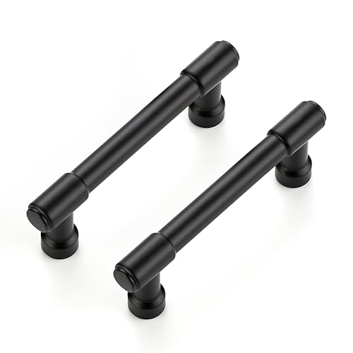 Ravinte Matte Black Kitchen Pulls Cabinet Handles 3 Inch 5 Pack - color: Matte Black, size: 3 Inches Hole Center