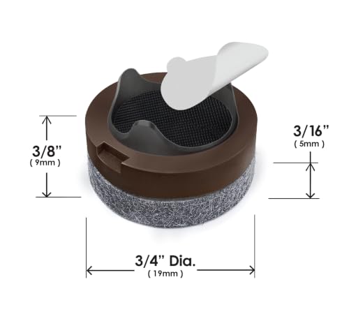 Slipstick GorillaFelt 3/4 Inch Chair Leg Floor Protectors/Felt Glides (Set of 16) Tap On Felt Furniture Pads Guaranteed to Stay On, Round Sliders, CB240-16 - size: 3/4 Inch 16 Pack