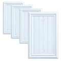 White Natural Material Switch Plates/Blank Wall Plate Covers (4-Pack) - size: Single Blank