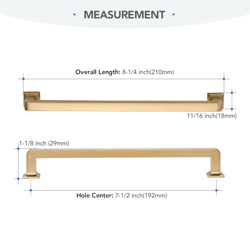 HOME EDIT Champagne Bronze Cabinet Handles Zinc Pulls 7-1/2 Inch 5 Pack - color: Champagne Bronze, size: 7-1/2 inches Hole Center