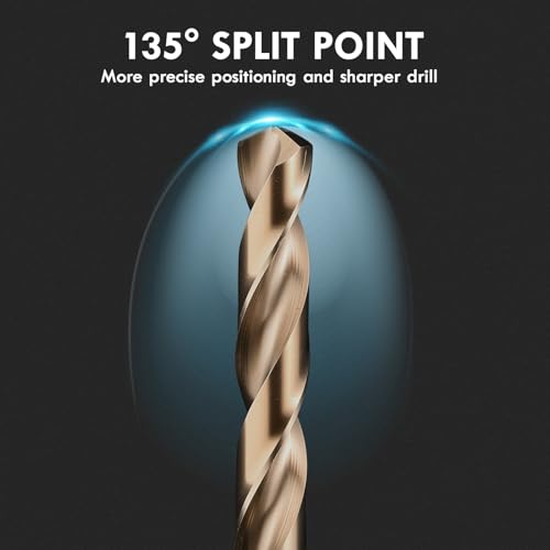30Pcs(1/16"-1/2") Cobalt Drill Bit Set M35 HSS Jobber Length - size: 30pcs Hex Shank, 1/16"-1/2"