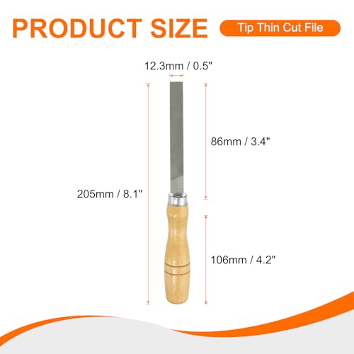 HARFINGTON 3pcs Flat Cut File 4" Double Cut Teeth High Carbon Steel Hand Rasp File with Wood Handle for Metal Wood Deburring Removing - size: 4"