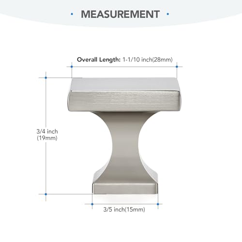 HOME EDIT Brushed Nickel Cabinet Handles Zinc Pulls Single Hole 5 Pack - color: Brushed Nickel, size: Single Hole