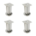 Bitray 4-inch Furniture Legs Matte Silver Stainless Steel Sofa Legs - 4pcs
