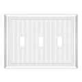 White Natural Material Triple Toggle Light Switch Cover Plates (1-Pack) - size: Triple Switch