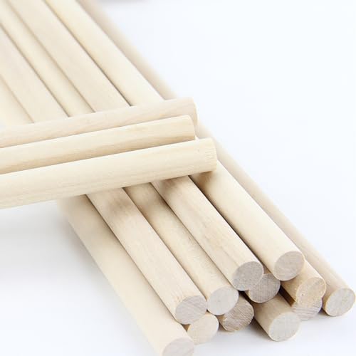 Kang&Chang 3/8 x 16 Inch Birch Dowel Rods, Round Hardwood Sticks, 15 Pack - size: 3/8" x 16" - 15 PCS