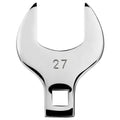 1/2'' Full Polish Drive Jumbo Crowfoot Wrench, Open End Wrench, Metric, 27mm, CR-V Steel, Tools for Mechanics Maintenance or Repairs, Access Fasteners in Tight Spaces Work Hard-To-Reach Areas - size: METRIC-27mm