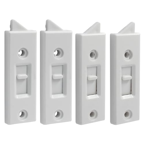 4 Pcs Window Latch Tilt Locks Latch, Spring-Loaded 76mm (White) - color: White, size: 4 Pack