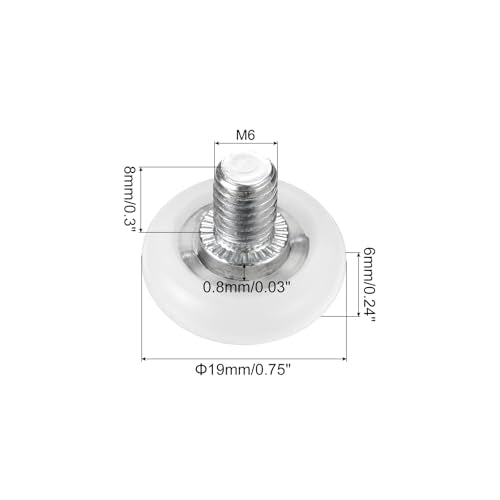 PATIKIL 19mm Drawer Rollers, 4 Set Nylon Positioning Pulleys Small Drawer Pulley Replacement Wheel with Spring Washers and Nuts for File Cabinet Slides, White - size: 19mm