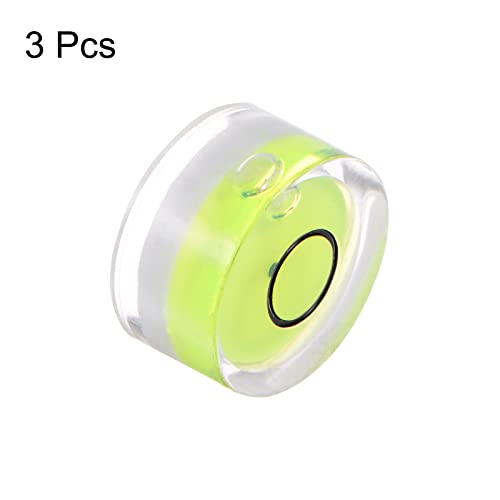 HARFINGTON 3pcs Round Bubble Level 15x8mm Mini Circular Bullseye Spirit Levels Degree Marked for Leveling Camera Tripod Telescope Workshop Turntable, Lime - color: Lime (Black Circle), size: 15x8mm