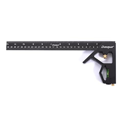 Dasqua 4 inch Center Scribe Gauge,6 in Rafter Square,12 in Combination Square, Thread Pitch Multi-Gauge and Scriber Square High-Precision Measuring Tool 5-Piece Multifunctional Woodworking Set