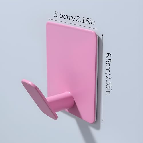 DELITON 4 Pack Towel Hooks - Heavy Duty Wall Hooks for Bathroom, No Damage - color: Light Pink-4
