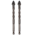 HARFINGTON 2pcs Titanium Coated Masonry Drill Bit, 12mm Concrete Drill Bits Ceramic Tile Drill Bit with 1/4" Hex Shank for Ceramic Tile Marble Mirror Glass Concrete Brick Plastic Wood - size: 12mm x 122mm