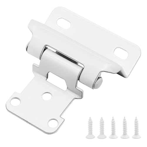 8 Pack (4 Pairs) 1/2 Inch Overlay Semi Partial Wrap Hinges White - color: White, size: 8 Pack (4 Pairs)