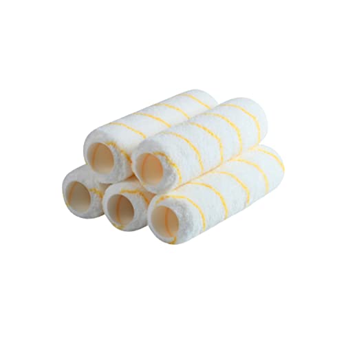 Bates- Paint Roller Covers, 9 Inch, 5 Pack 1/2" Nap - color: Yellow Stripes, size: 9 Inch, 5 Pack