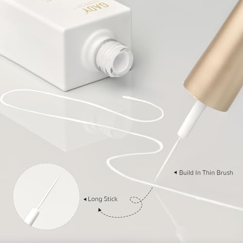 GAOY White Swirl Gel Nail Polish Art Liner, 12ml Classic Color - color: Classic White