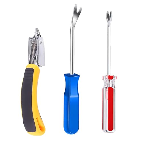 Upholstery and Construction Staple Remover with Tack Puller Tool, Nail Puller, Carpet Remover, for Removing All Kinds of Staples for Furniture, Wooden Case, Carton, Floor, Photo Frame （3pcs） - style: Style4